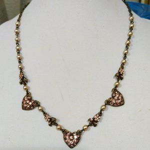 Sweet Romance Floral Heart Charm Necklace